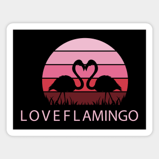 Love flamingo vintage Magnet